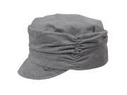 Slouch Crown Design Solid Color Soft Brim Cotton Newsboy Cap Hat Gray