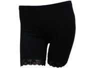 Feminine Lace Edge Modal Elastic Safety Shorts Black