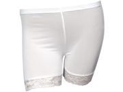 Refreshing Lace Edge Silky Safety Shorts White