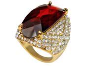 Estate Style Cubic Zirconia Sparkling Cocktail Ring Burgundy Size 7