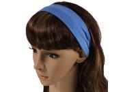 Simple Solid Color Stretch Headband Blue