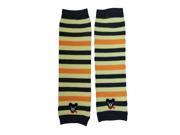 Rugby Navy Blue Yellow and Orange Stripes with Bear Kids Cotton Blend Leg Warmer