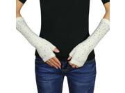 Women s Fashion Sparkling Rhinestone Light Acrylic Fingerless Arm Warmer Gloves