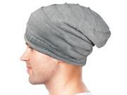 Dahlia Unisex Solid Color Acrylic Slouch Beanie Hat Gray