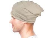 Dahlia Unisex Solid Color Acrylic Slouch Beanie Hat Tan