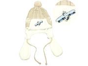 Acrylic and Microfiber Boys Embroidered Pilot Cap Hat with Ear Flaps and Pompon