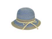 Colorful Striped Braid Bow Bucket Hat Blue