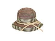 Colorful Striped Braid Bow Bucket Hat Red