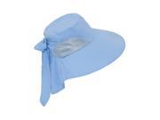 Solid Color Wide Brim Adjustable Flap Hat Blue