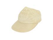 Fancy Lace Covered Visor Cap with Ribbon Tie Tan