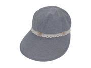 Two in One Lace Edge Wide Brim Visor Hat Blue