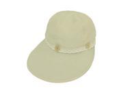 Two in One Lace Edge Wide Brim Visor Hat Tan