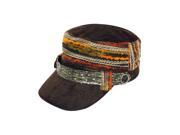Colorful Thread Corduroy Cadet Hat Brown