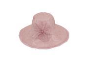 Swirl Chiffon Flower Sun Hat Pink