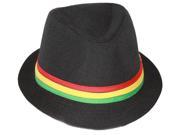 Rastafarian Colored Band Fashion Black Fedora Hat
