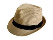 JFH Tweed Straw Cuban Style Fedora Various Colors Ivory S M