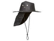 Top Headwear Safari Explorer Bucket Hat With Flap Neck Cover Black Small