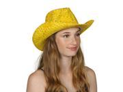 TopHeadwear Glitter Sequin Trim Cowboy Hat Yellow