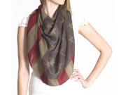Gravity Threads Long American Flag Square Scarf Olive