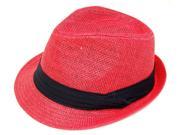 The Hatter Co. Tweed Classic Cuban Style Fedora Fashion Cap Hat Red