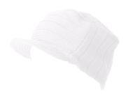 Square Rib Jeep Visor Beanie Hat - White Square Rib Jeep Visor Beanie Hat - White