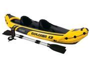 INTEX 2 Person Explorer K2 Inflatable Kayak w Aluminum Oars Air Pump