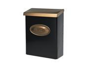 Solar Group DVKGB000 Black With Brushed Brass Lid Locking Vertical Wall Mount Mailbox - Extra Large