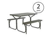 UPC 842372193719 product image for Lifetime 4-Foot Plastic Picnic Table, Brown (2 Pack) | upcitemdb.com