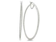 1ct Diamond Inside Out Hoop Earrings in Sterling Silver 2 inch hoops