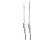 Cascading Silver Tone Crystal Drop Dangle Earrings 5 1 2 Inches Long
