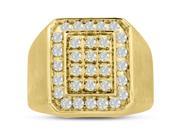 Men s 1ct Diamond Ring In 10K Yellow Gold I J K I1 I2