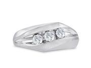 Men s 1 2ct Diamond Ring In 14K White Gold G H I2 I3