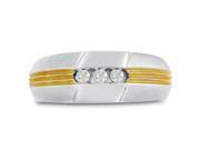 Men s 1 10ct Diamond Ring In 14K Two Tone Gold G H I2 I3