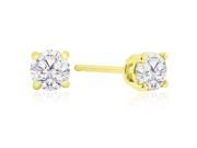 1 4ct Natural Genuine Diamond Stud Earrings In Yellow Gold