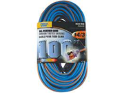 Power Zone ORC530735 Cord 100 Foot 14 3 All Weather Outdoor Blue with Orange Str