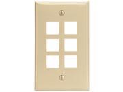 Leviton 41080 6IP 6 Port QuickPort Wall Plate Ivory