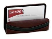 A7007 Business Card Holder Hand Tucked Top Grain Burgundy Black Leather