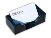 A1407 Business Card Holder Black Bonded Leather With Felt Inner Lining