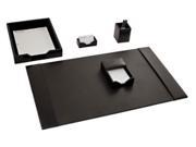 D1402 Econo Line Black Leather 5Pc Desk Set 30 x 18 Desk Pad