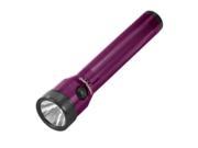 Purple Stinger Rechargeable Flashlight AC DC with PiggyBack Charger and Spare