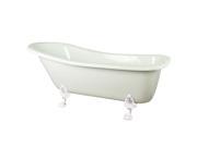 Kingston Brass 69in Slipper Acrylic Tub with White Constantine Lion Feet