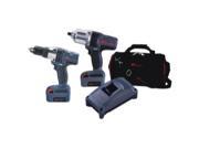 IQV20 204 20V Cordless Lithium Ion High Power Drill Driver and Compact Impact Wrench Combo Kit