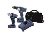 IQV20 202 20V Cordless Lithium Ion Drill Driver and Compact Impact Wrench Combo Kit