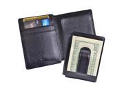 Royce Leather Saffiano Cowhide Money Clip ID Wallet Black 122 BLK 2