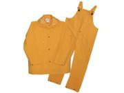Large Yellow 3 Piece Lined Pvc Rain Suit BOSS Safety 3PRO300YL 072874300340