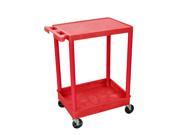 Luxor Rdstc21Rd 2 Shelf Red Tub Cart With