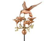 Good Directions 913P Hummingbird with Flowers Weathervane Polished Copper