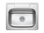 Kingston Brass GKTS25228 Gourmetier Self Rimming Single Bowl Sink Satin Nickel