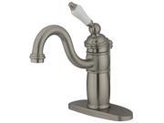 Kingston Brass KB1408PL Single Handle Mono Deck Lavatory Faucet with Retail Pop