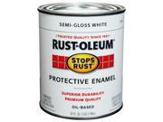 Rustoleum 7797 502 Protective Enamel Oil Based Paint Semi Gloss White 1 Quart